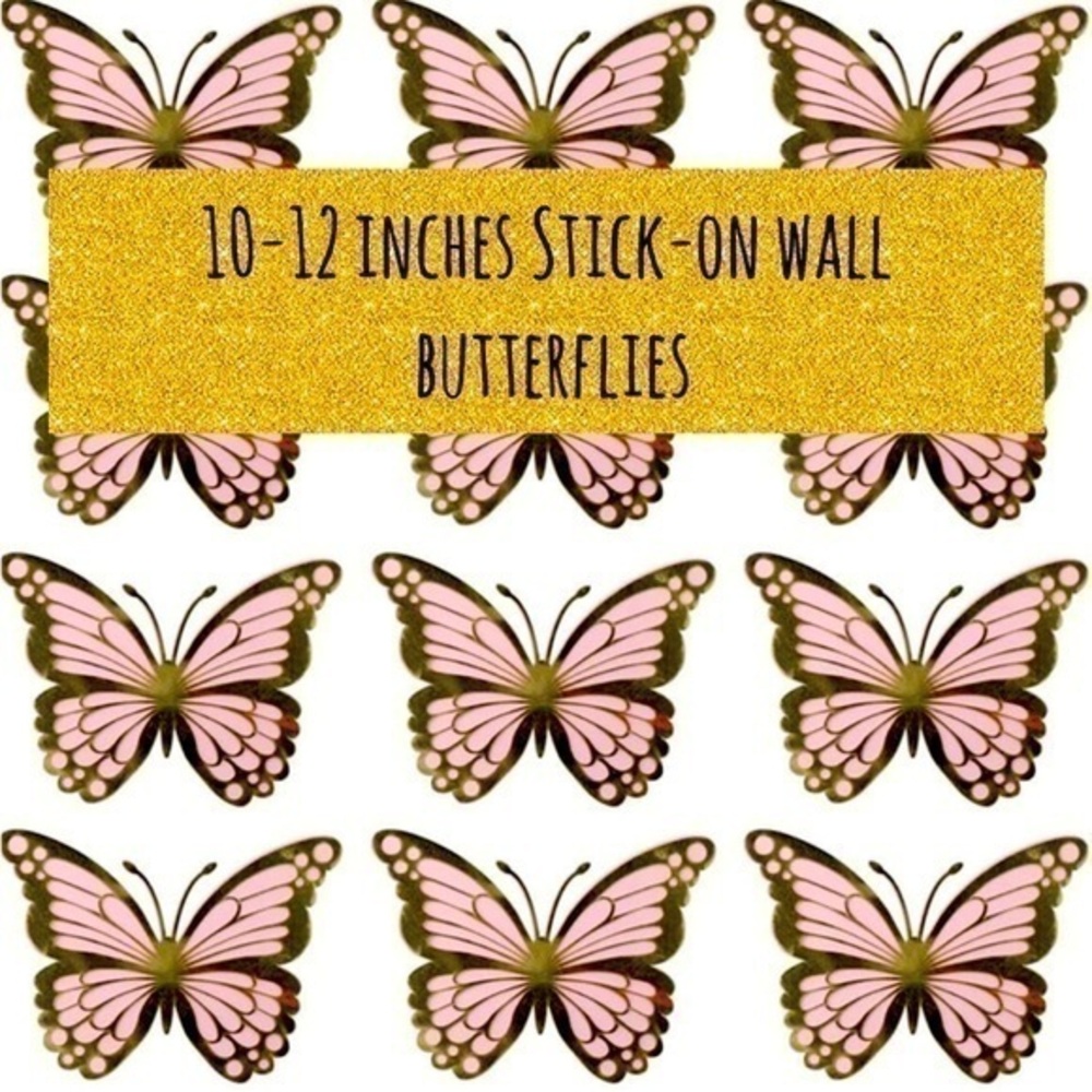 Butterfly Decorative Wall Stickers 3D Bedroom Three-Dimensional Decoration Gold